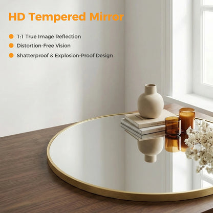 MCQ Round Wall Mirror Shatterproof Bathroom Vanity Mirror