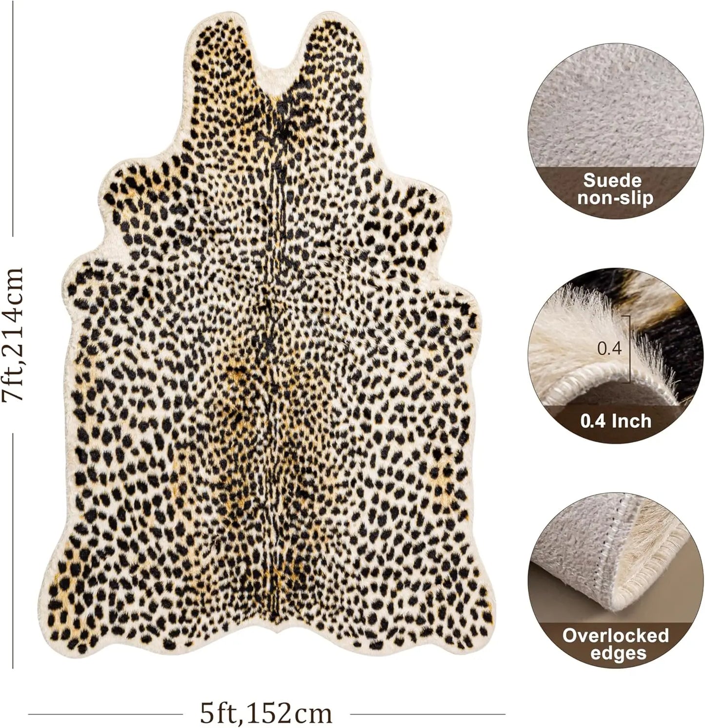 Faux Leopard Print Rug For Bedroom And Living Room