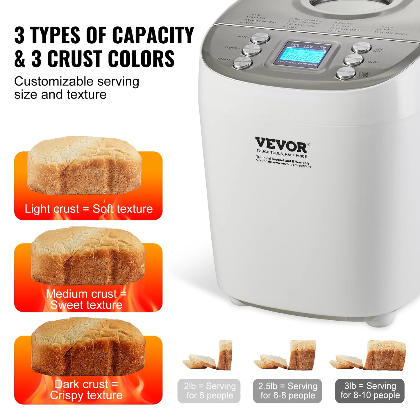 SucceBuy Bread Maker 15-in-1 With Gluten Free Setting
