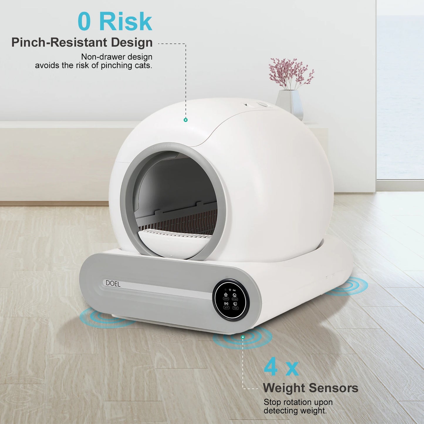DOEL Self Cleaning Cat Litter Box With App Control WiFi