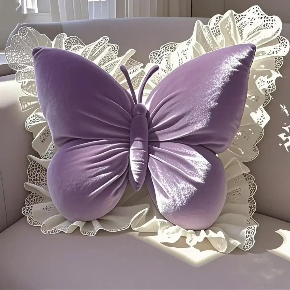 Princess Butterfly Office Pillow Cushion For Home And Travel