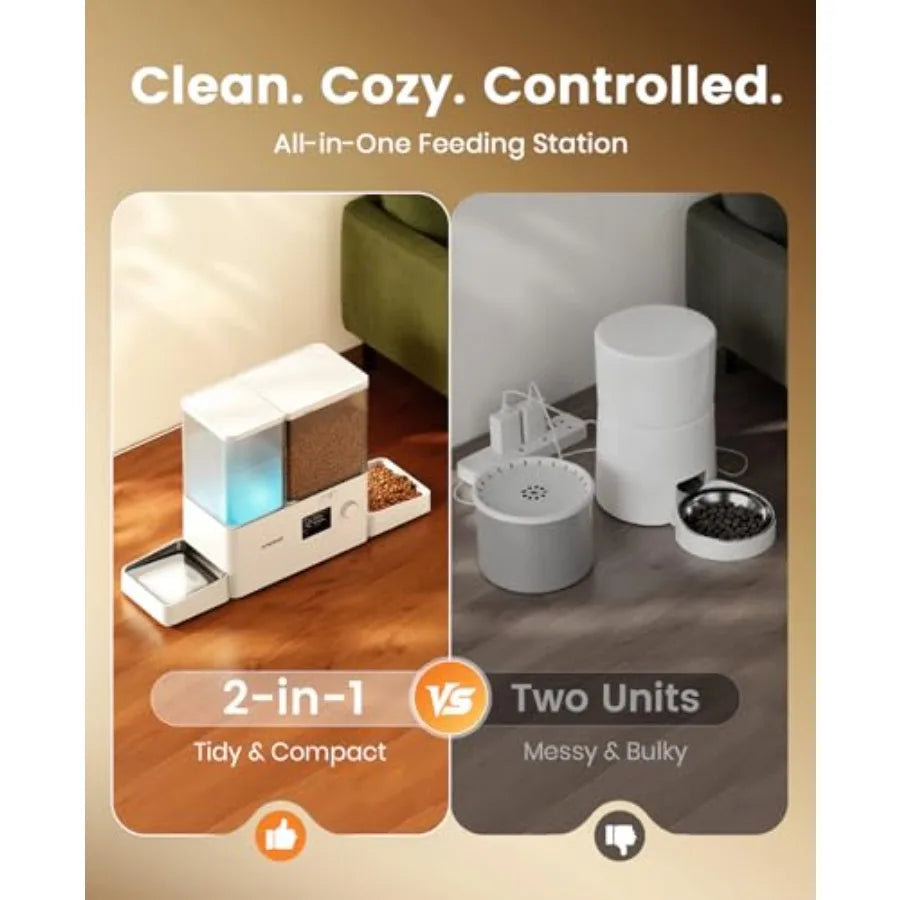 Automatic Cat Feeder and Water Dispenser With LCD Display