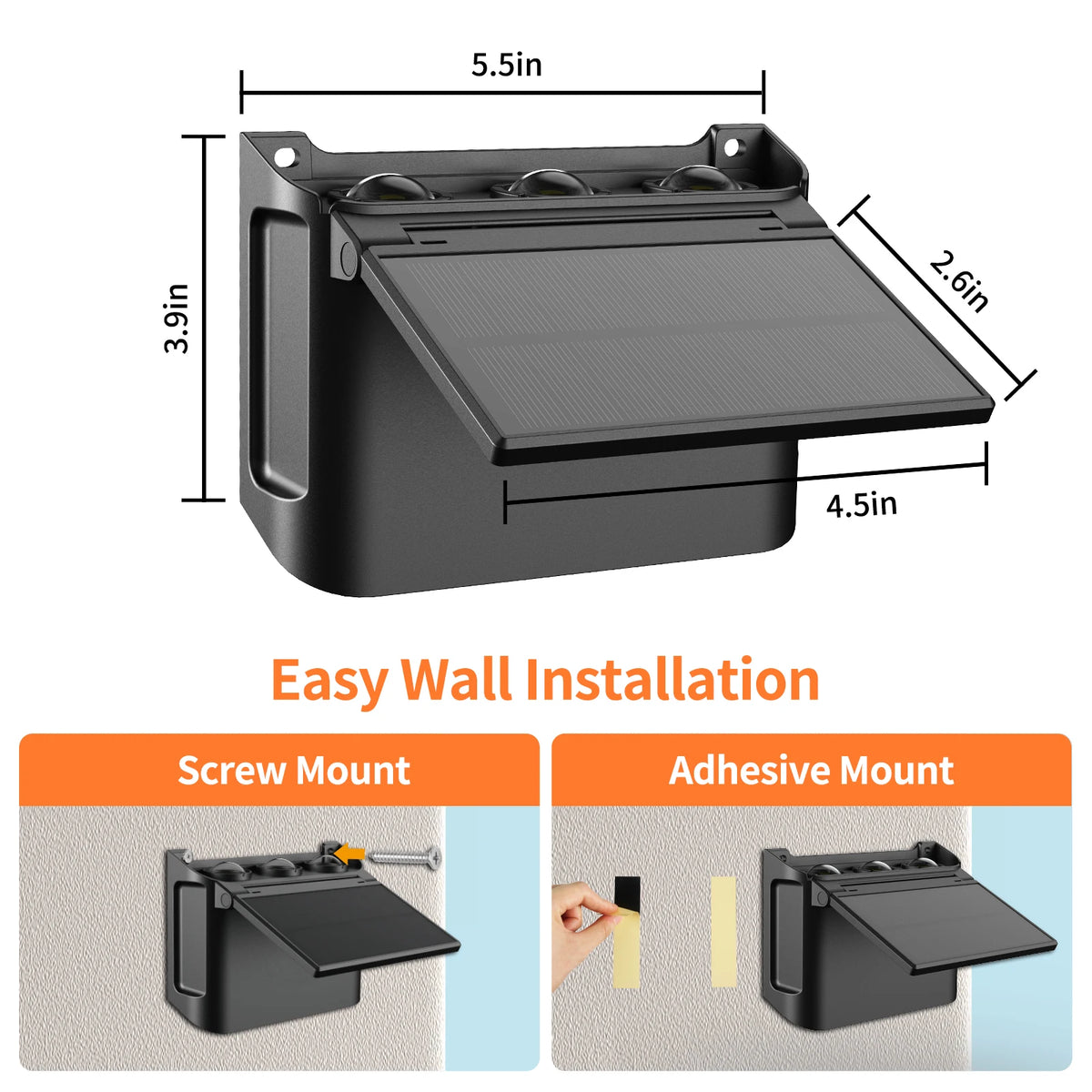Intelamp Solar LED Wall Lights Outdoor Garden Lamp