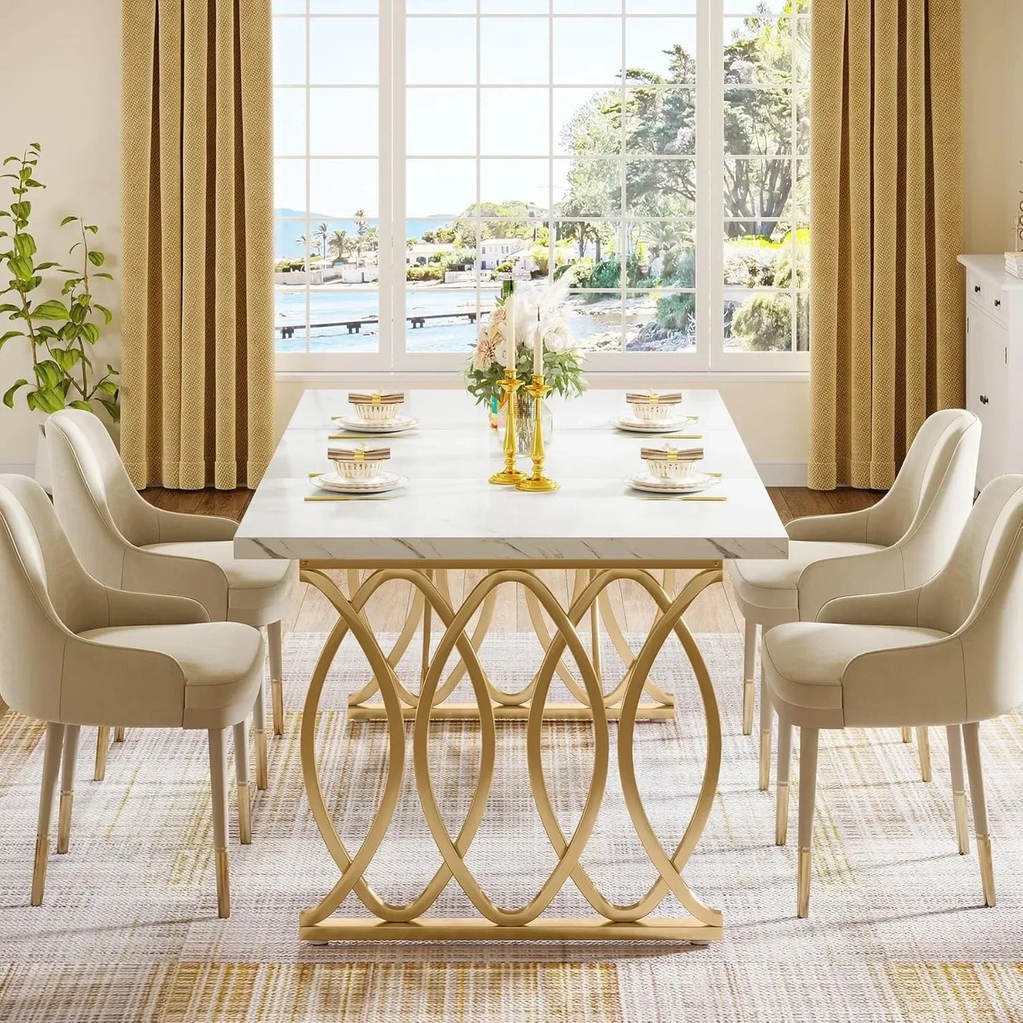 Little Tree Modern Rectangular Dining Table for Dining Room