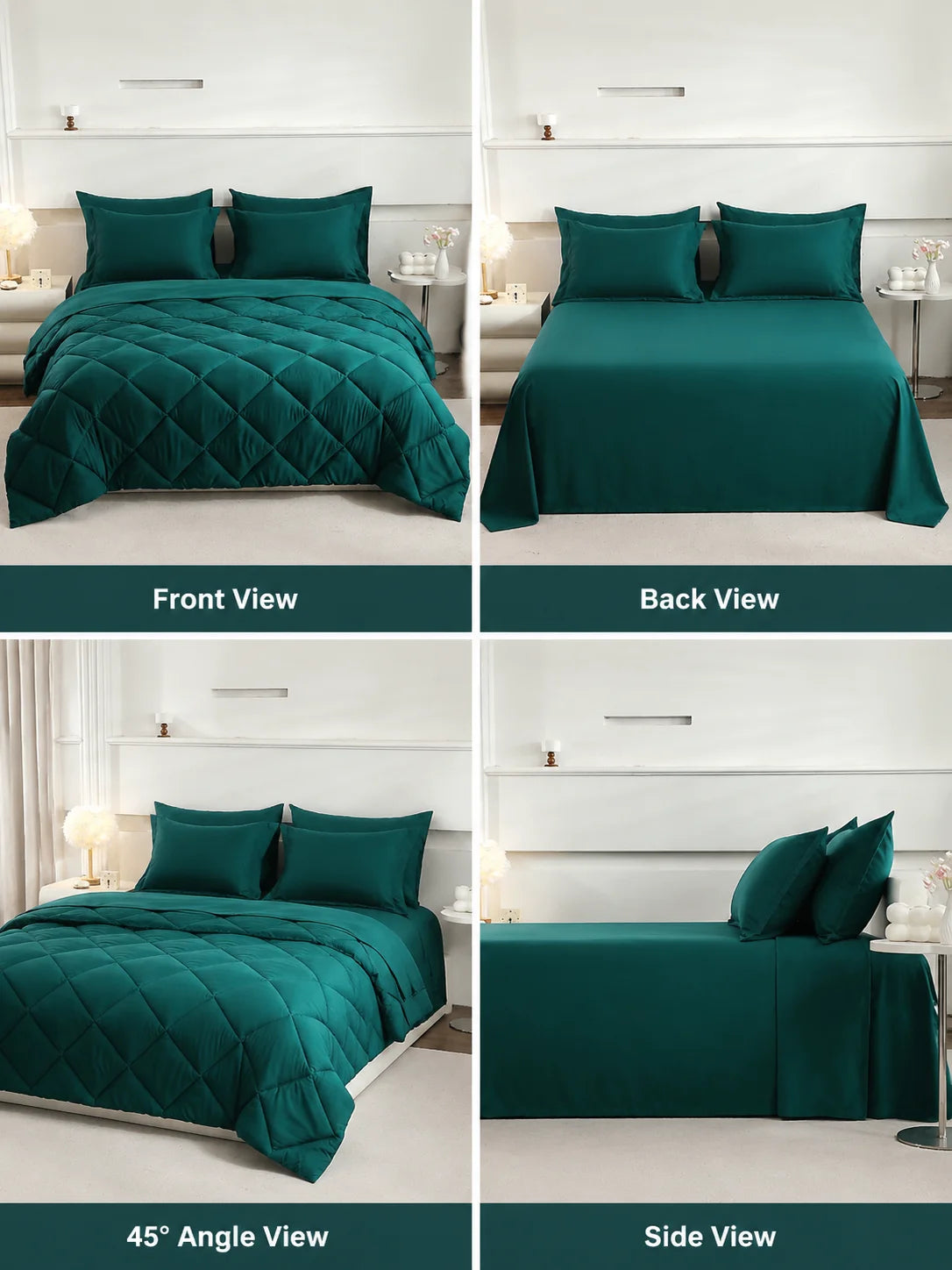 EasYum 5 To 7 Piece Bedding Set Comforter Flat Fitted Pillowcases