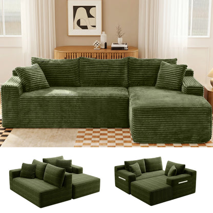 Cloud Modular Sectional Corduroy Sofa With L Shape Chaise