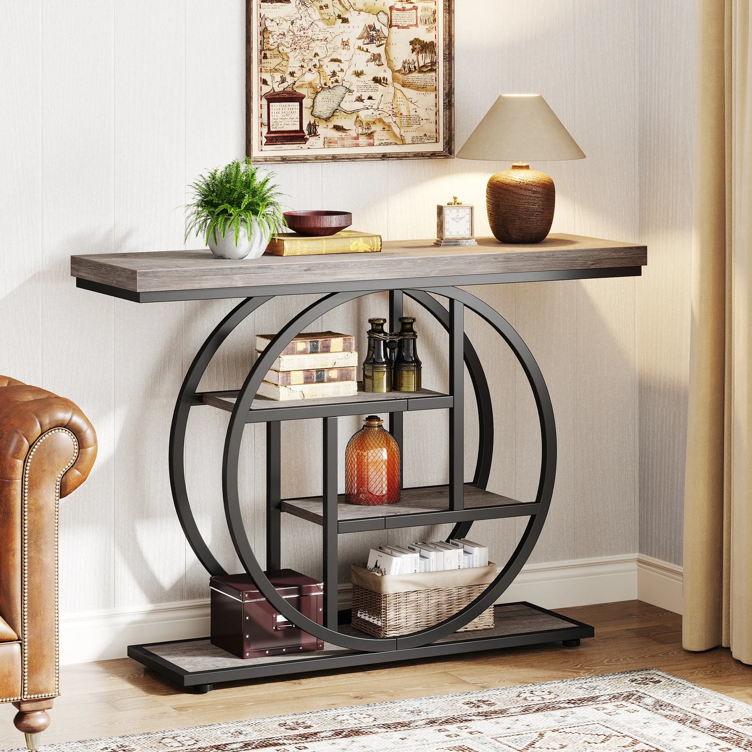 Tribesigns 4-Tier Console Table Industrial Entryway And Living Room