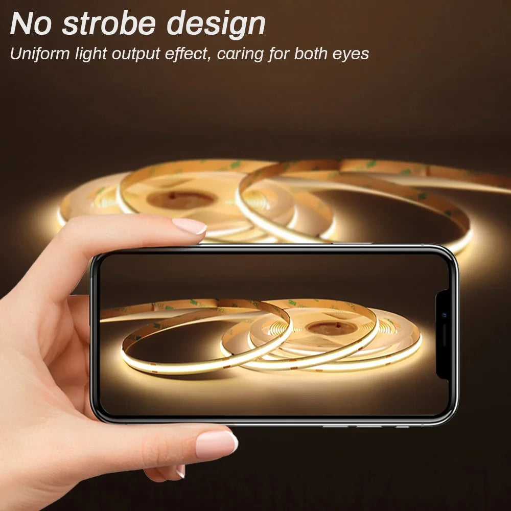 Cooleeon COB LED Strip 12V Dimmable Tape Lighting