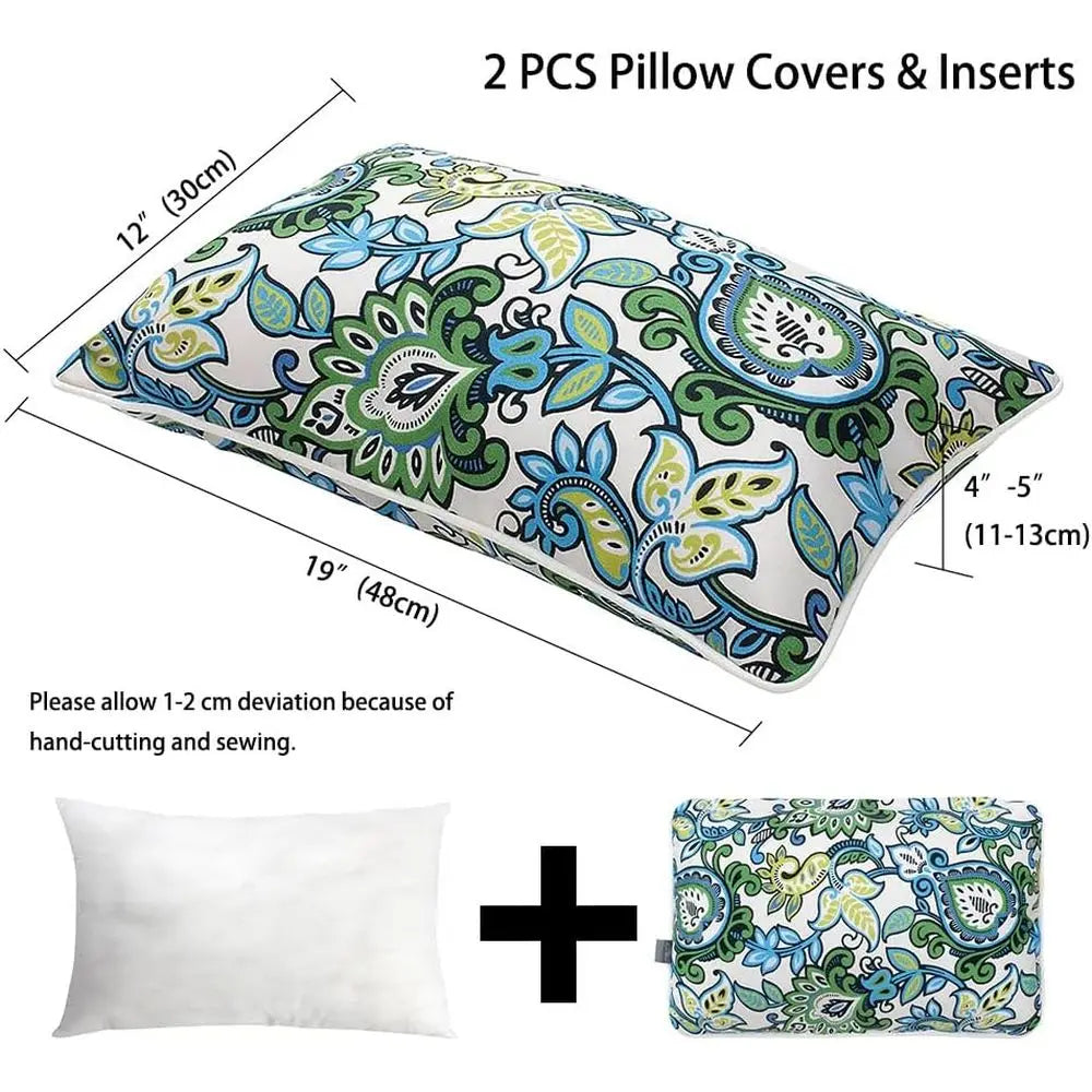 Outdoor Waterproof Lumbar Rectangular Throw Pillow With Insert