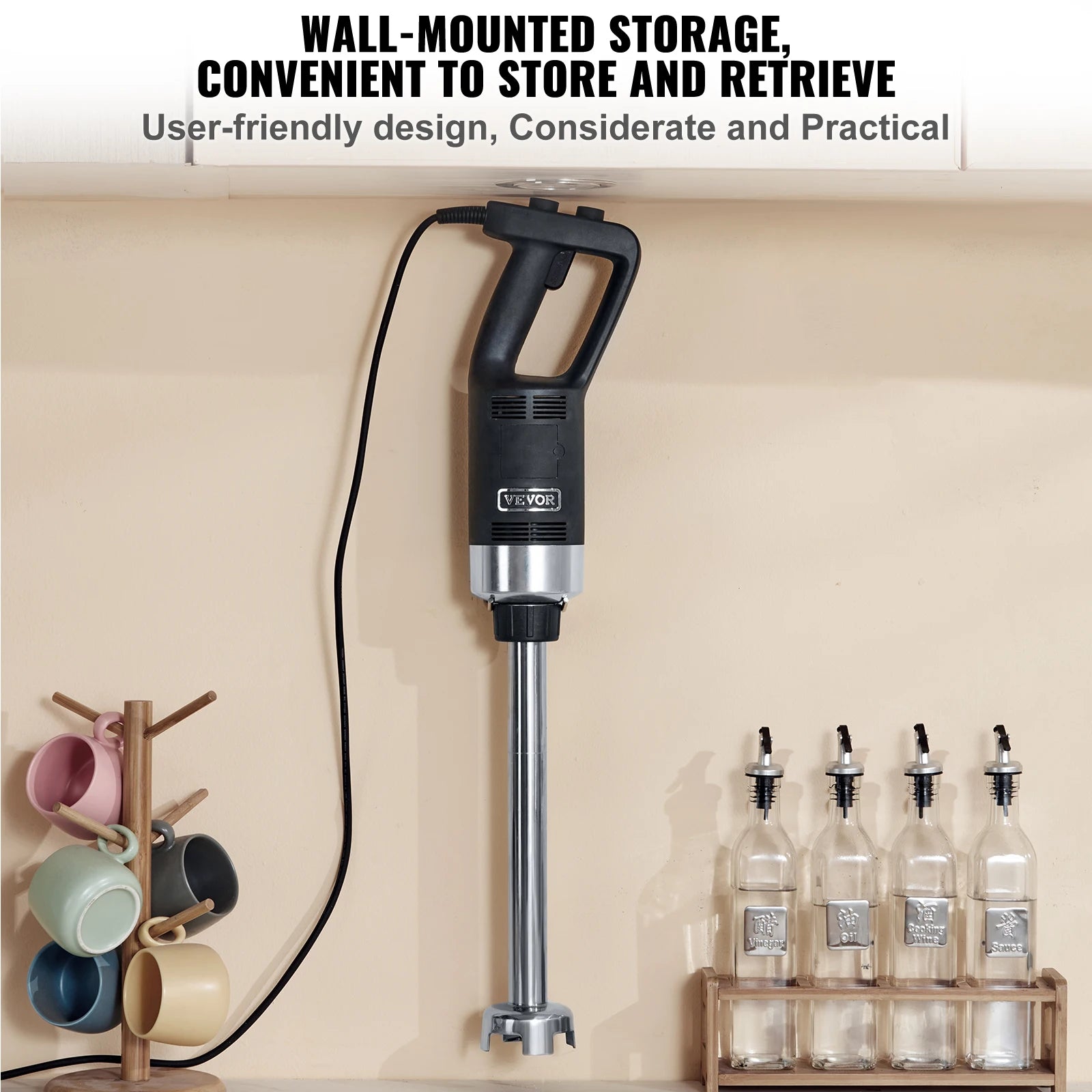 SucceBuy Commercial Immersion Blender 500W Heavy Duty Variable Speed