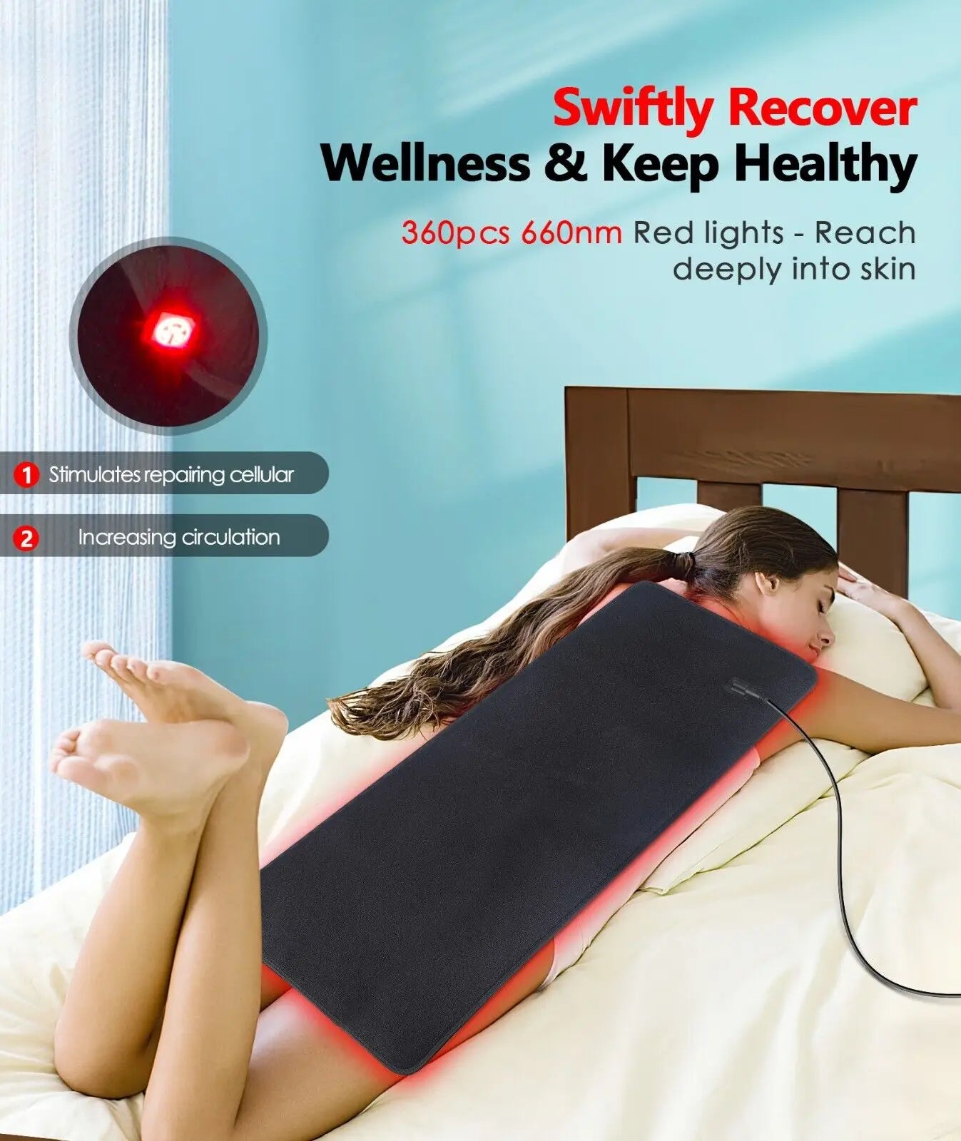 Red Light Therapy Mat Infrared LED Pain Relief Pad