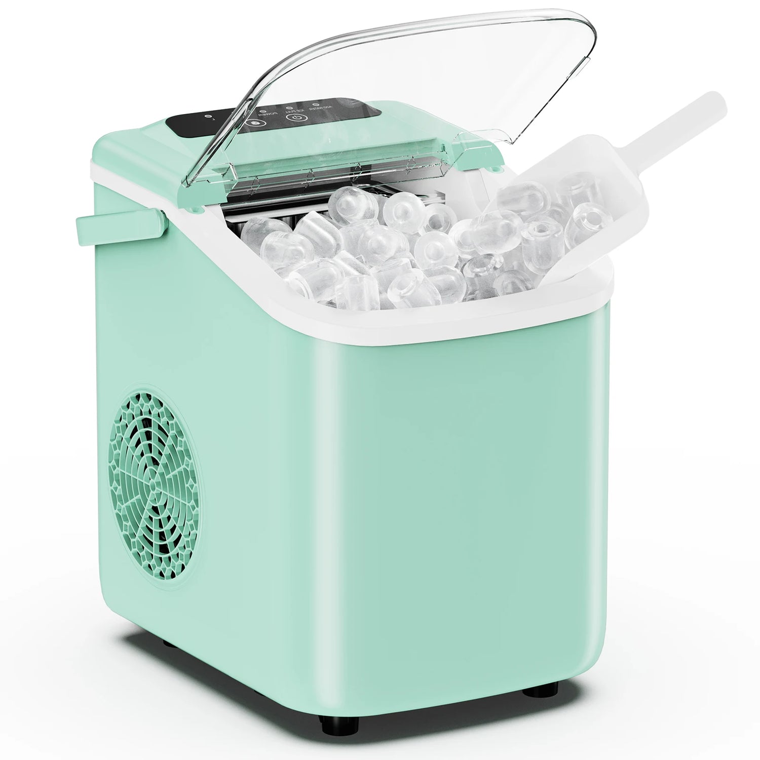 Portable Countertop Ice Maker With Rapid Ice Production And Handle
