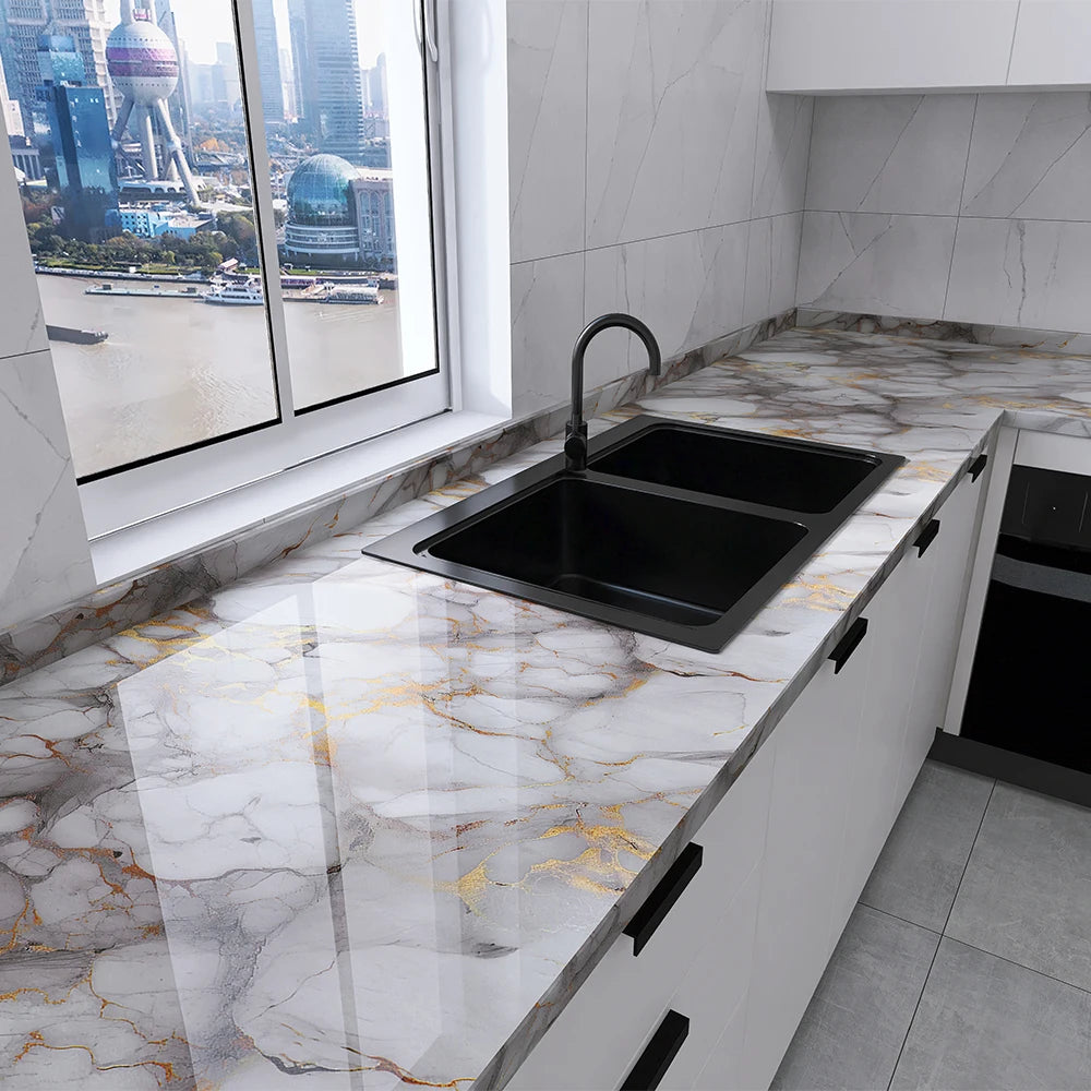 Peel And Stick PVC Vinyl Wallpaper For Kitchen Moisture Resistant