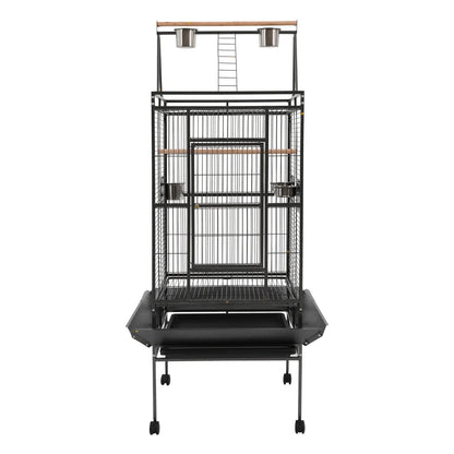 Parrot Cage With Lockable Wheels Rolling Aviary For Medium Parrots