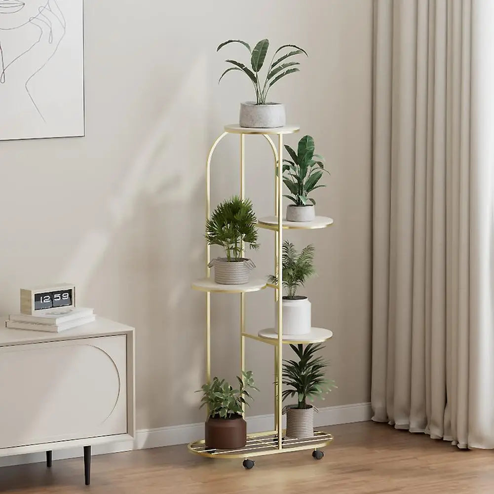 HiMISS 5-Tier Metal Plant Stand Indoor Outdoor Display