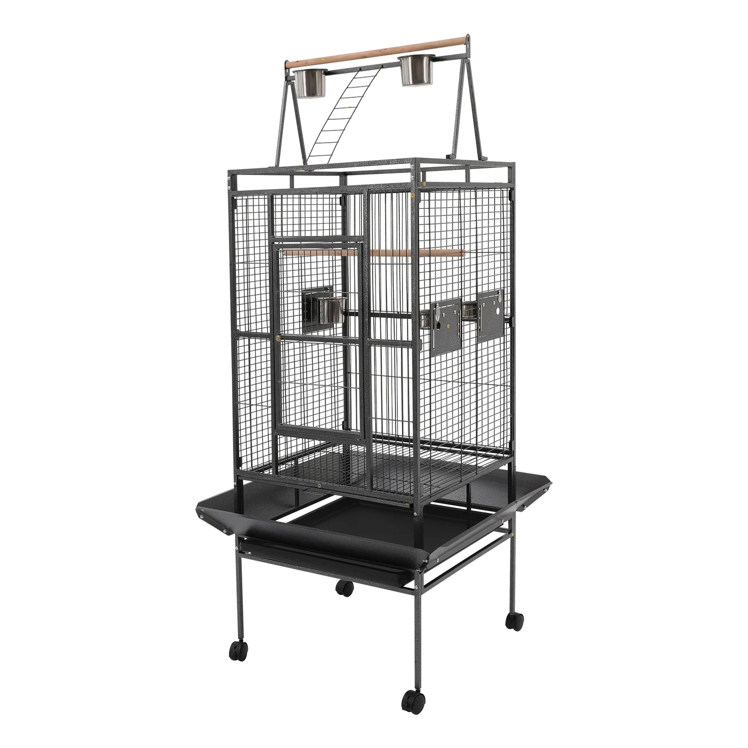 Parrot Cage With Lockable Wheels Rolling Aviary For Medium Parrots