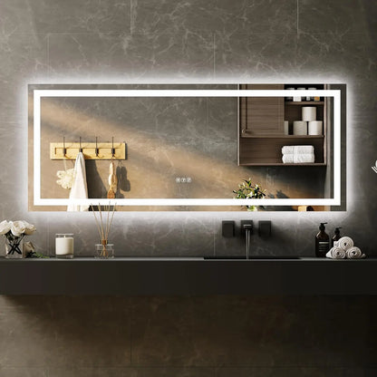 TWISTER.CK LED Bathroom Mirror With Memory Anti Fog Dimmable