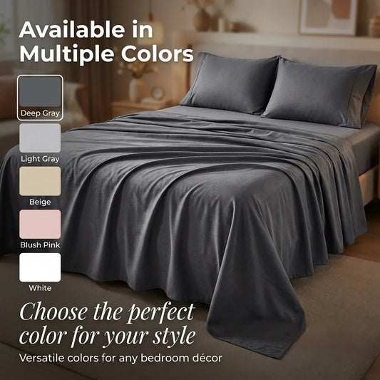 Cooling Bamboo Bed Sheets Set With Ultra Soft Comfort