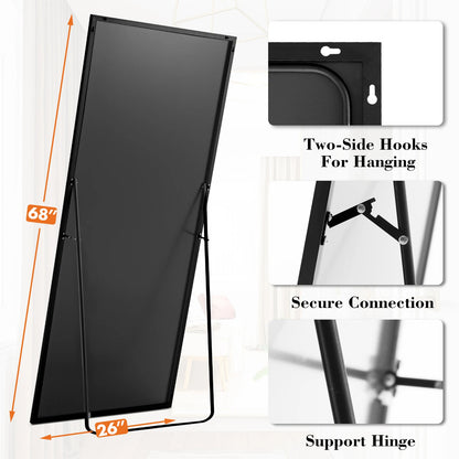 JHK Arched Full Length Mirror With Free Standing Aluminum Frame