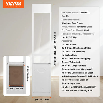 Dog Door For Sliding Glass Doors With Adjustable Height