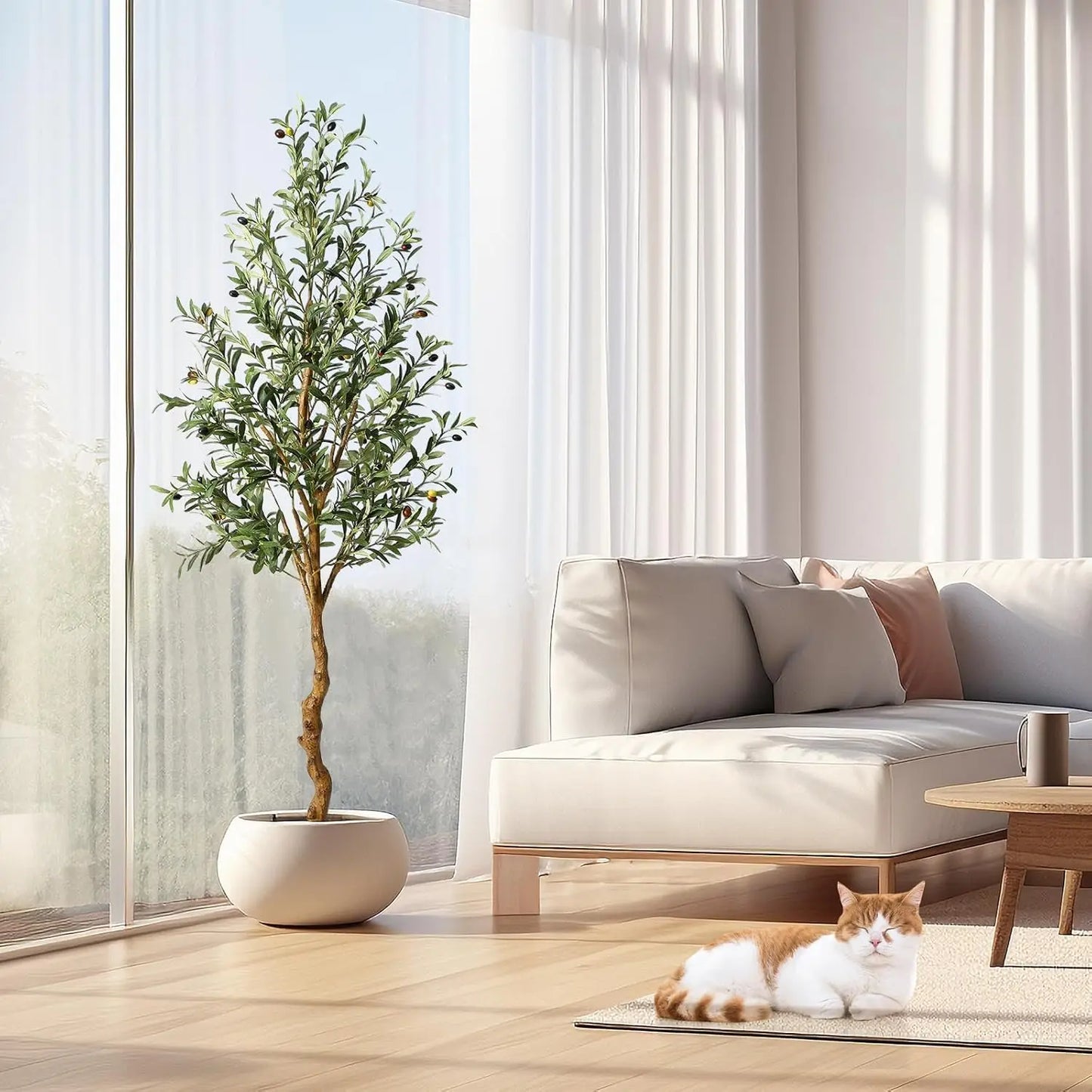 HiMISS Artificial Olive Tree Realistic Faux Indoor Plant in Pot