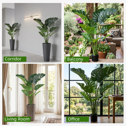 Artificial Monstera Tree Tropical Plant With Pot Indoor Outdoor Decor