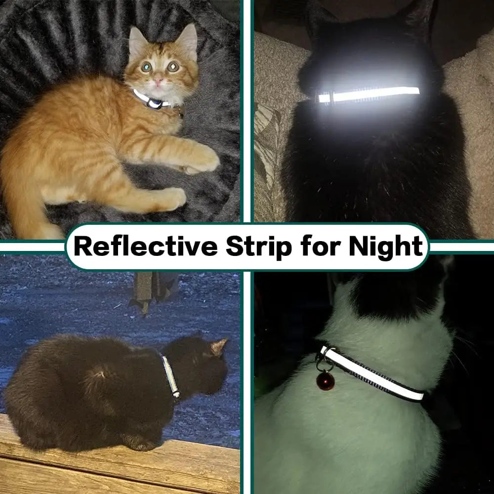 AirTag Cat Collar Breakaway Reflective Kitten Collar With AirTag Holder