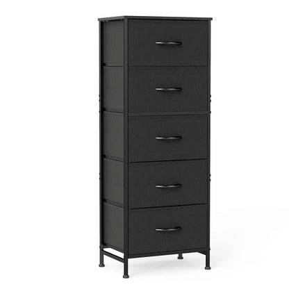 JHK Bedroom Dresser With Five Fabric Drawers And Steel Frame