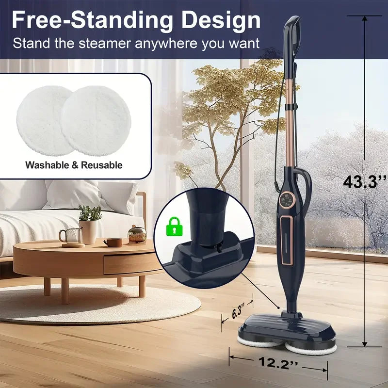 Devoac Lightweight Steam Mop With Rotating Pad For Floors