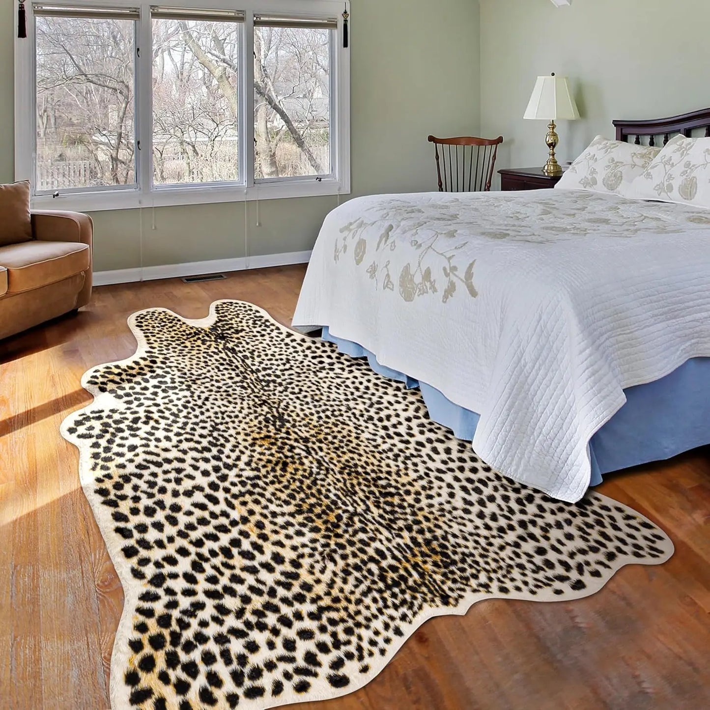 Faux Leopard Print Rug For Bedroom And Living Room