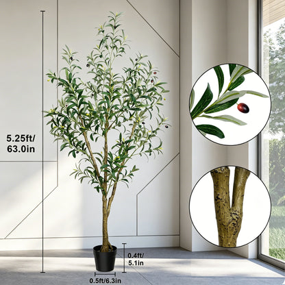 Olitree Artificial Olive Tree With Planter Pot And Realistic Foliage