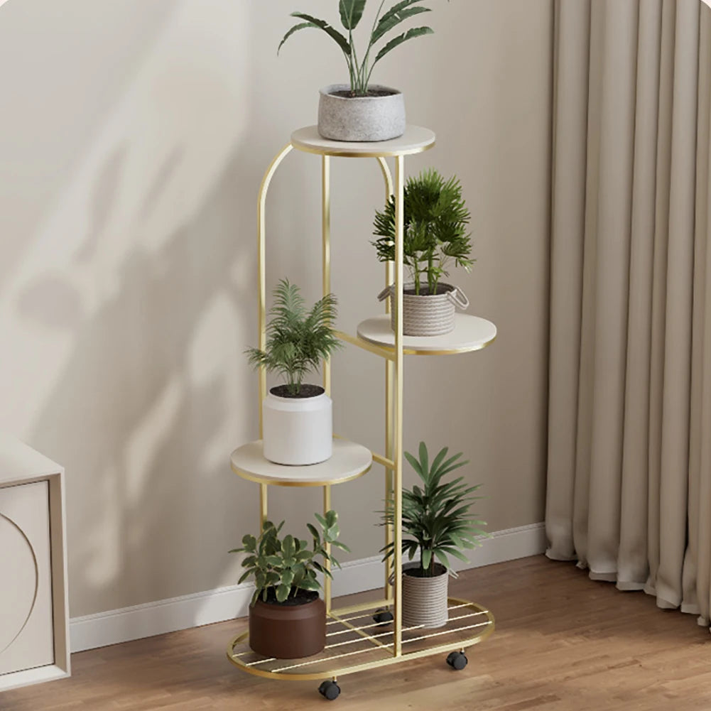HiMISS 5-Tier Metal Plant Stand Indoor Outdoor Display