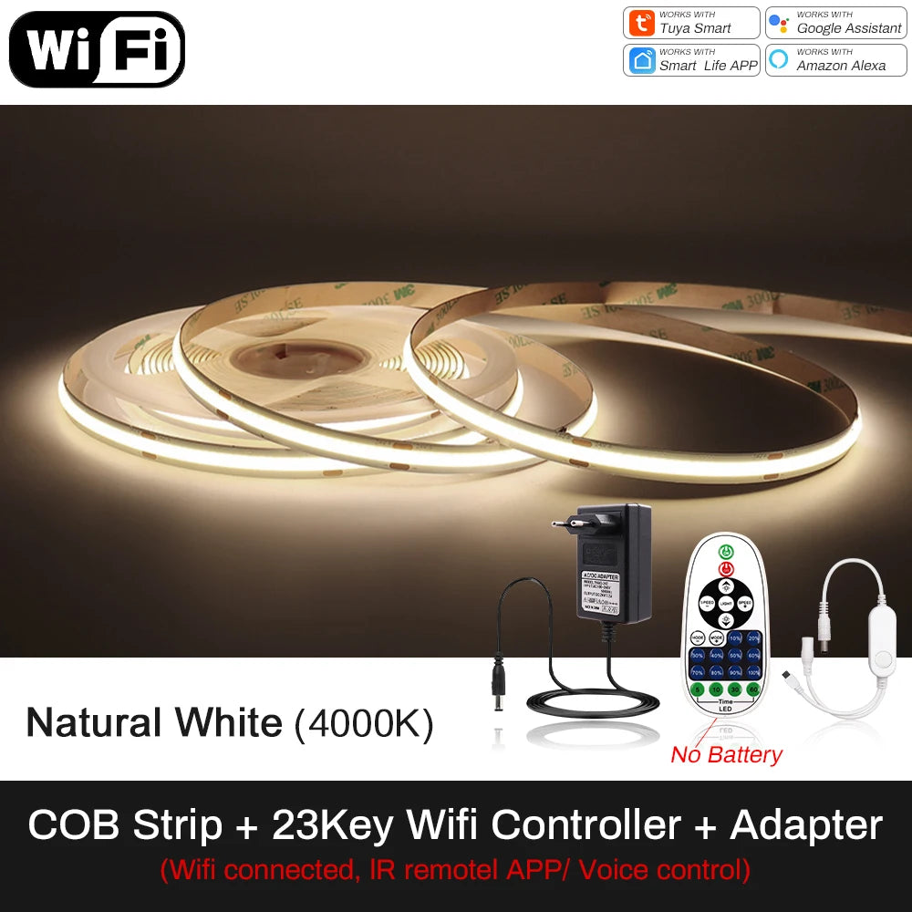 Cooleeon Tuya Smart Life COB LED Strip Light RGB Tape