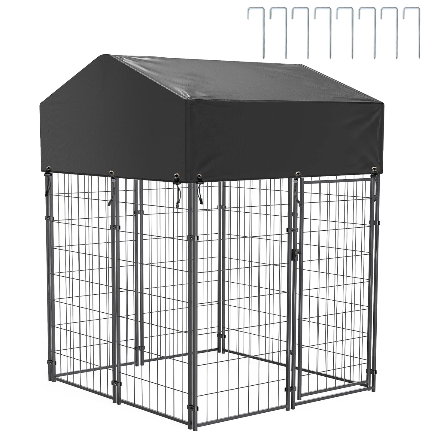BINGOPAW Outdoor Dog Kennel With Welded Wire And Canopy