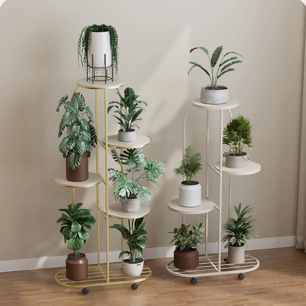 HiMISS 5-Tier Metal Plant Stand Indoor Outdoor Display