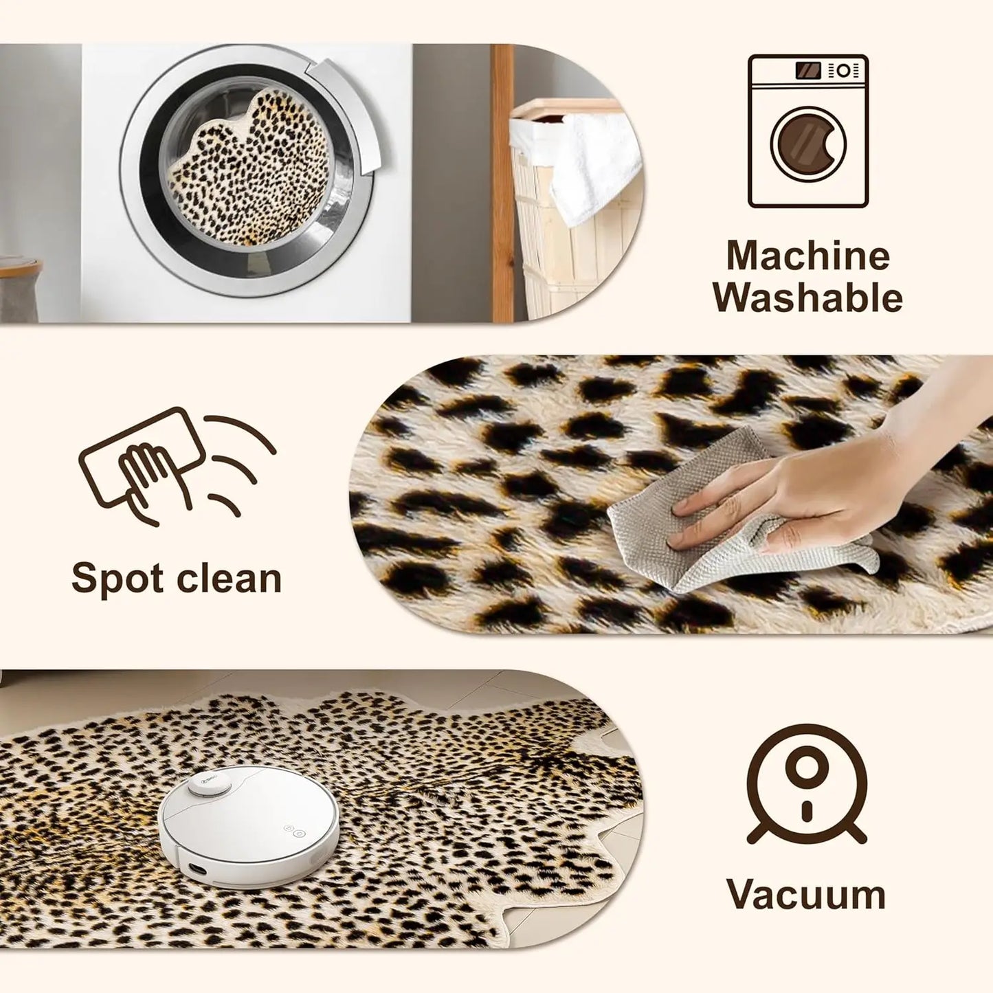 Faux Leopard Print Rug For Bedroom And Living Room
