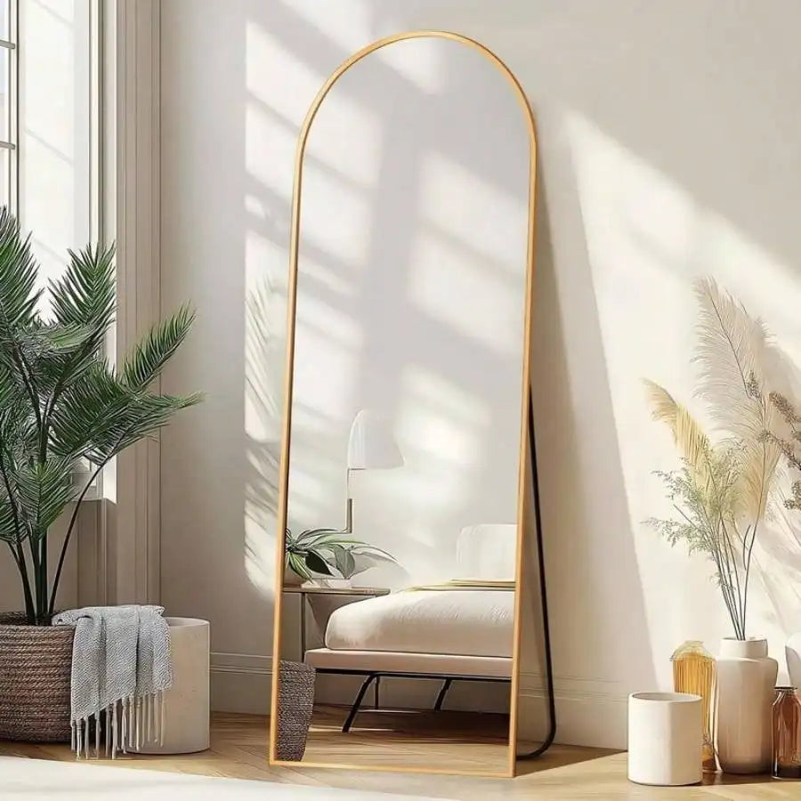 Arched Mirror For Wall And Floor Decor Elegant Home Reflection
