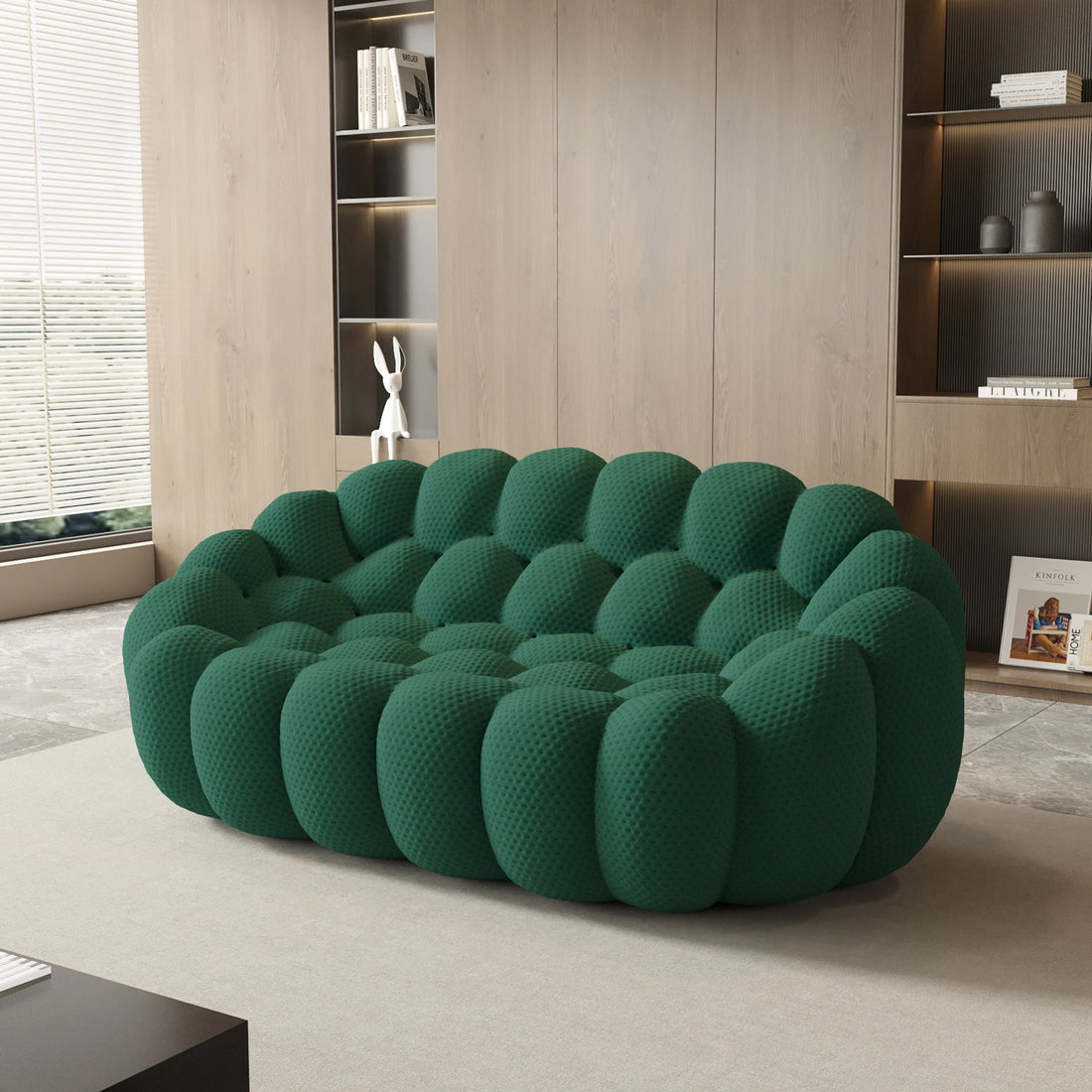 Sdorens Modern Curved Boneless Sofa 3D Knitted Loveseat