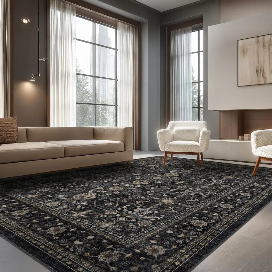 Non Slip Machine Washable Rug Ultra Soft For Living Room