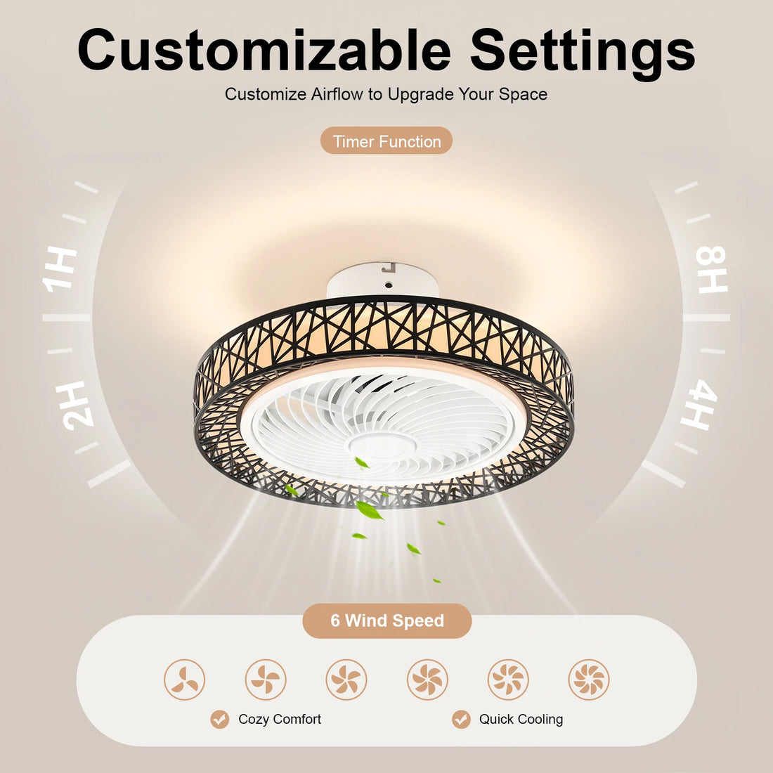 Modern Ceiling Fan Light With Remote Control For Living Spaces