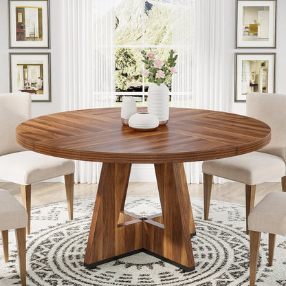 Tribesigns Round Dining Table Farmhouse Style For Dining Room