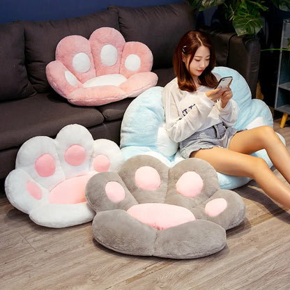 Soft Heart Shaped Cat Paw Plush Cushion
