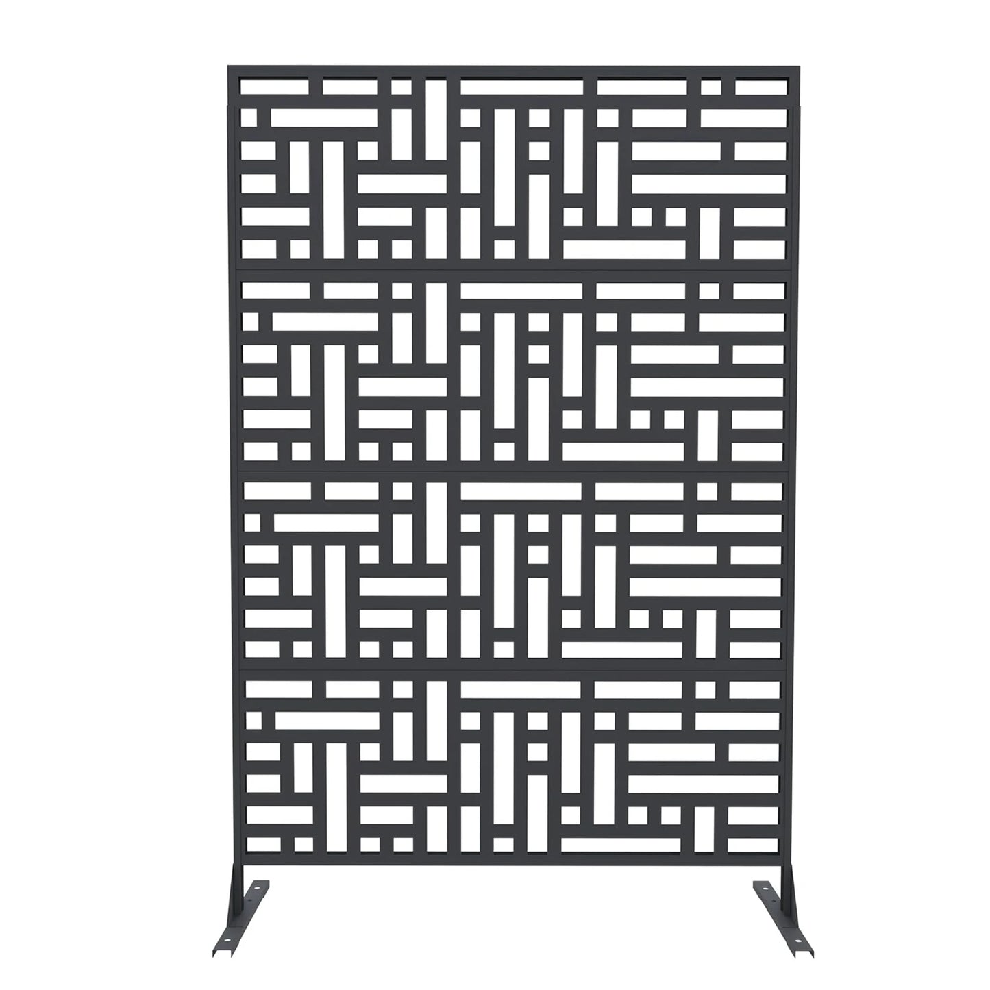 HiMISS Outdoor Metal Privacy Screen Freestanding Laser Cut Fence Panel