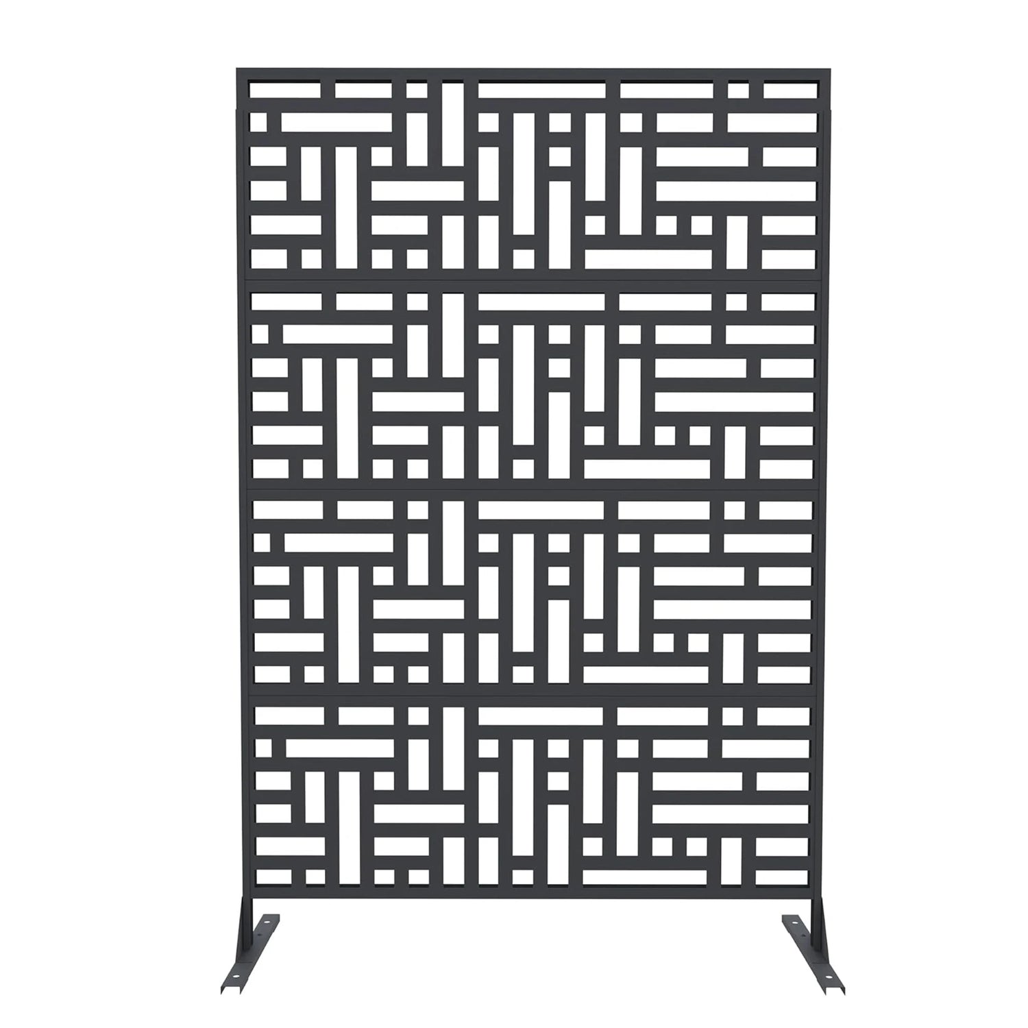 HiMISS Outdoor Metal Privacy Screen Freestanding Laser Cut Fence Panel