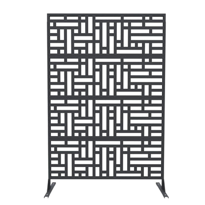 HiMISS Outdoor Metal Privacy Screen Freestanding Laser Cut Fence Panel