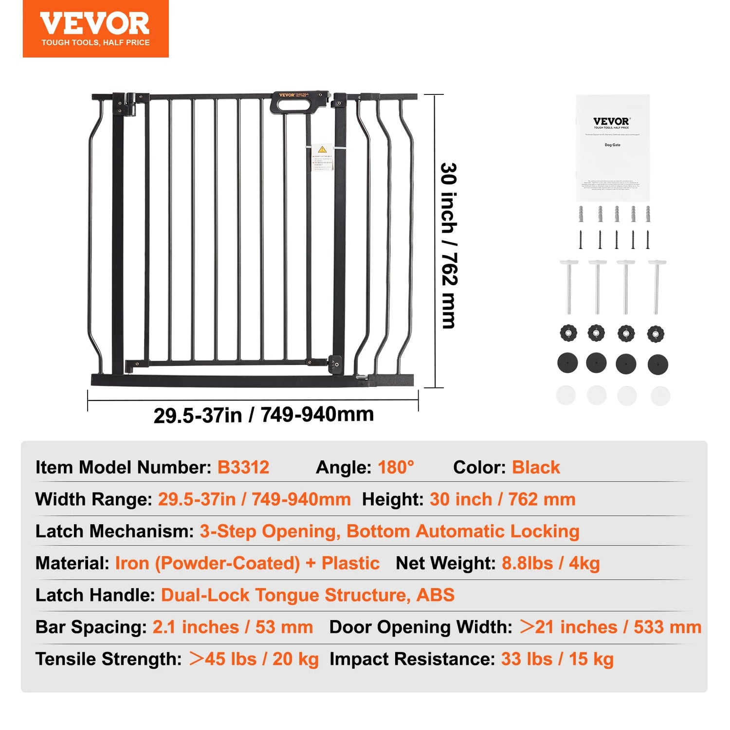 SucceBuy Walk Through Baby And Dog Gate For Home Safety