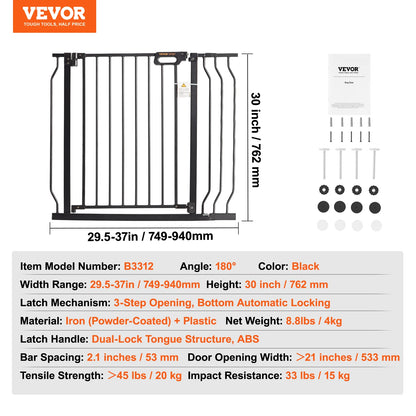 SucceBuy Walk Through Baby And Dog Gate For Home Safety