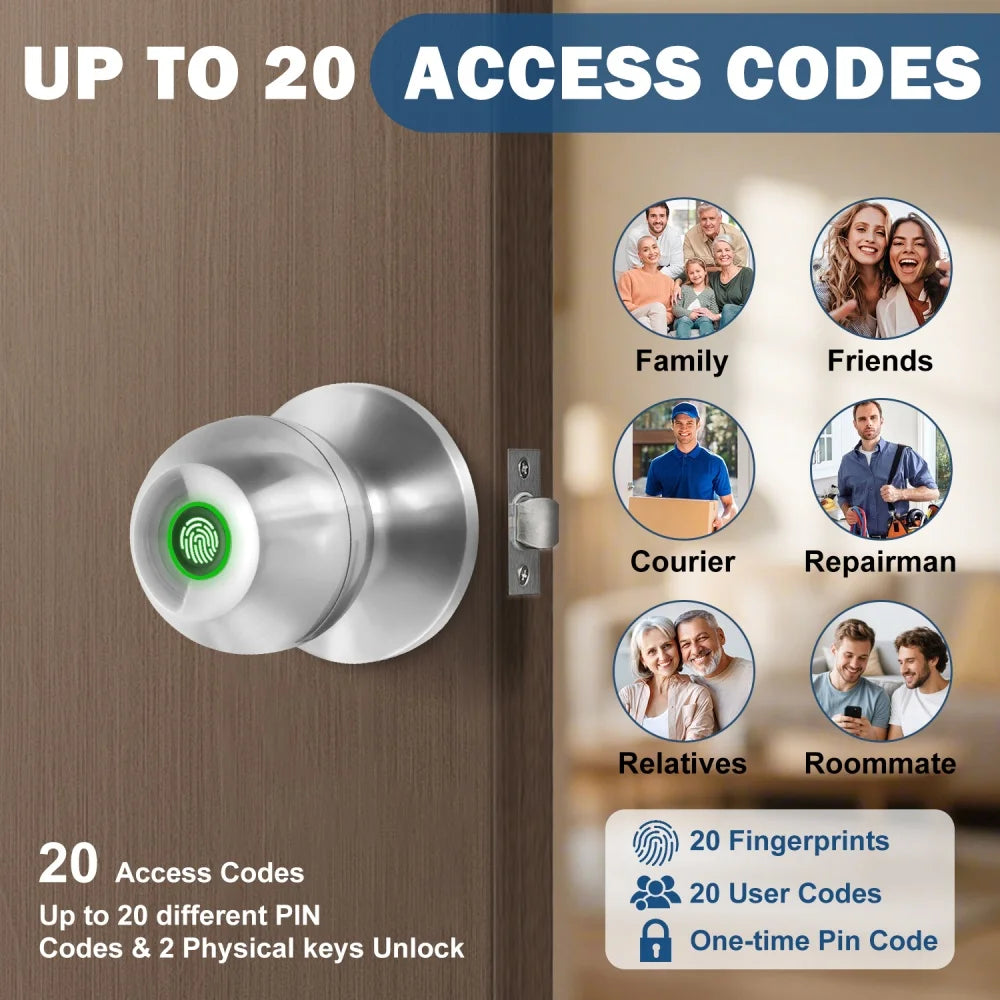 YFK Tuya Smart Life Fingerprint Door Lock Keyless Entry Bluetooth