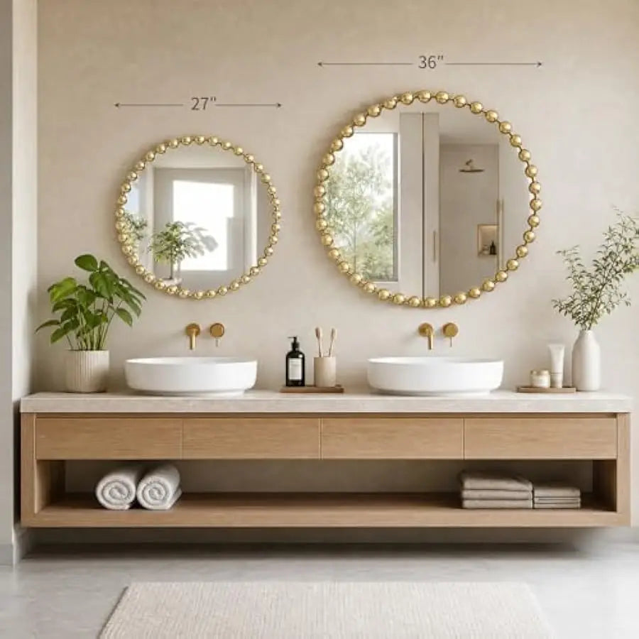 Madison Park Round Gold Mirror Wall Decor Metal Frame