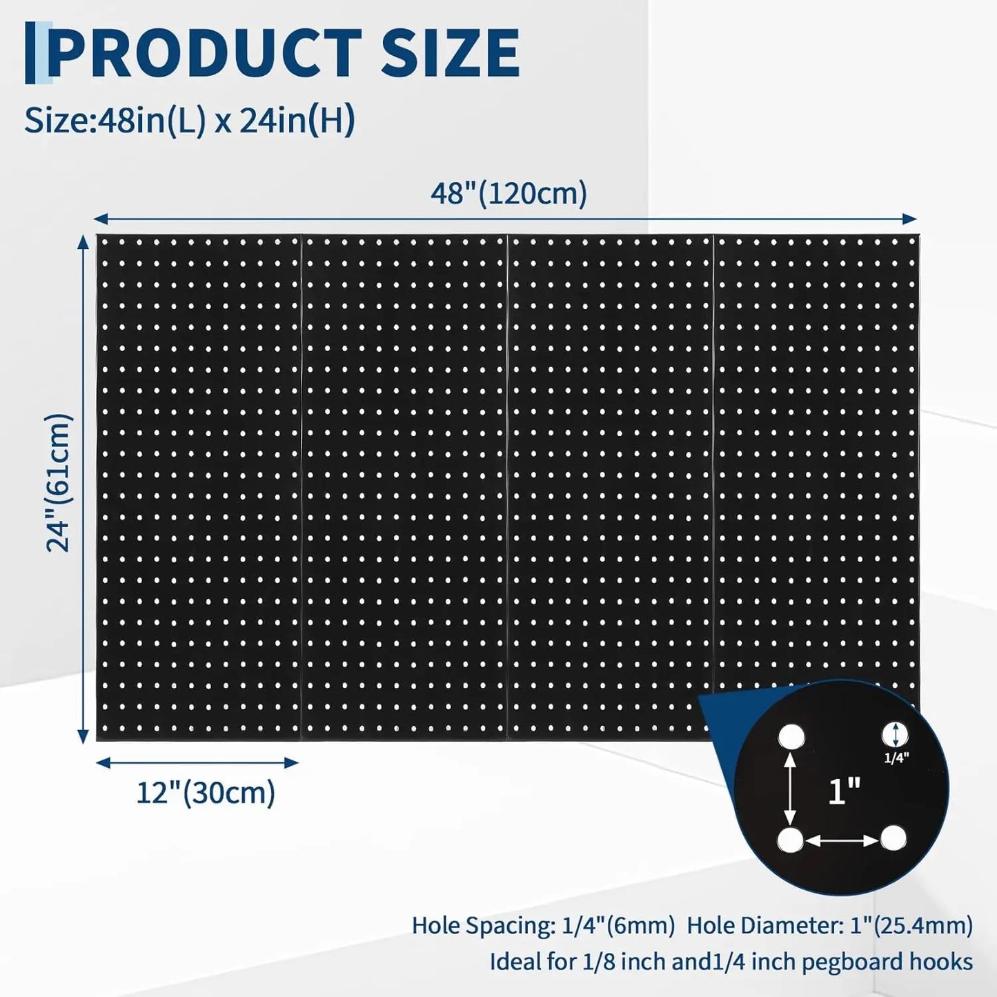 Metal Pegboard Panels Set 4-Pack For Craft Room Tool Organization